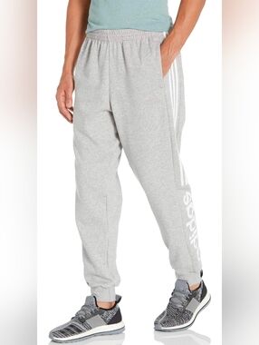 Adidas Men's Gray Essentials Color Block Sweatpants